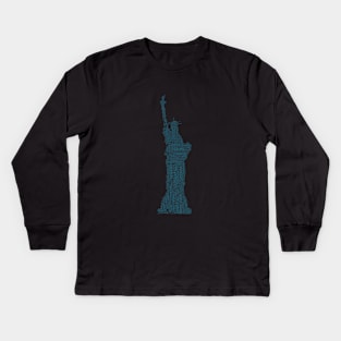 Statue of Liberty Travel Text Word Cloud Kids Long Sleeve T-Shirt